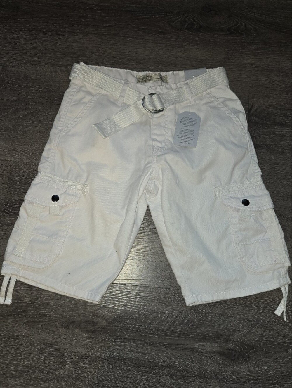 Trestles Supply Co Boys White Cargo Shorts with Utility Pockets